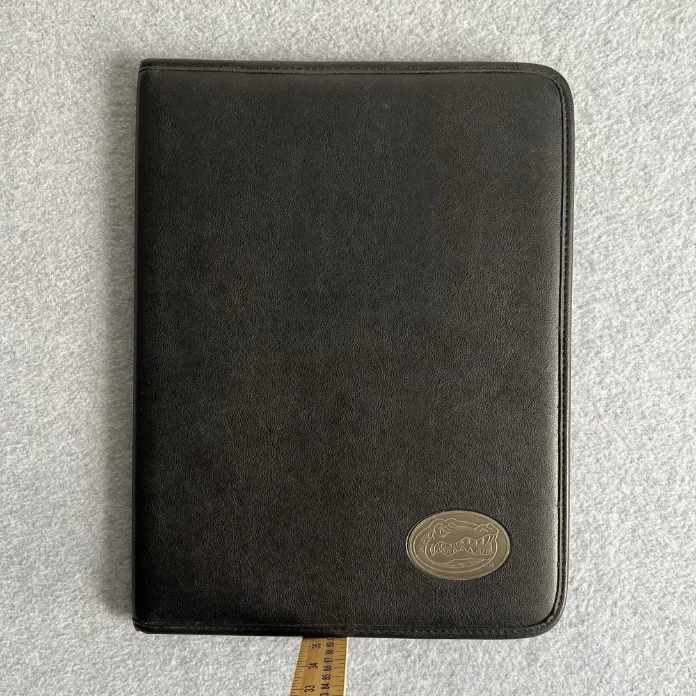 Florida Gators UF Bi-Fold Writing Note Pad Folio‎ Black Faux Leather Portfolio